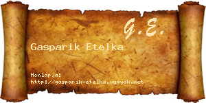 Gasparik Etelka névjegykártya